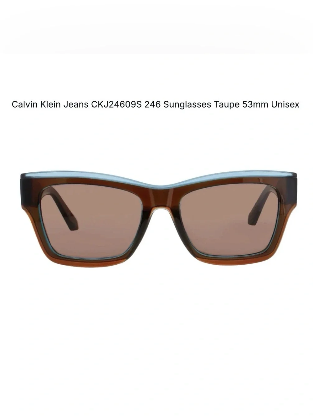 NEW Calvin Klein Jeans CKJ24609S Taupe Square Sunglasses 53mm – New with Case